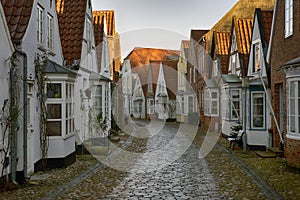 Old part of town with a cobblestone road