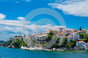 The old part of town in island Skiathos