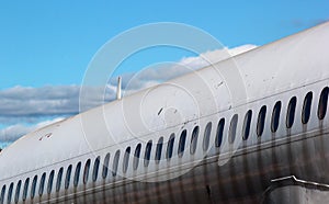 Old passenger aircraft windows