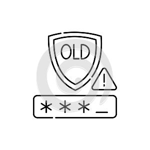 Old password line icon. Isolated vector element.