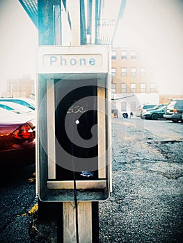 Old payphone at Lexington Market, Baltimore, Maryland.