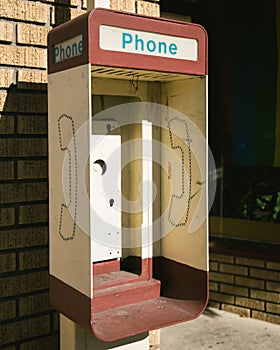 Old payphone shell, Pitman, New Jersey