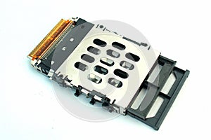 Old PCMCIA socket, obsolete parallel communication equipment