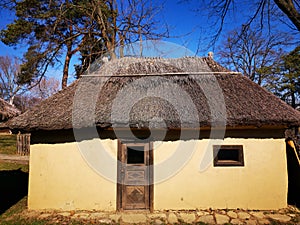 Old peasant house made of clay and reed