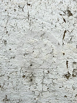 Old peeling wall. Wide panoramic texture for grunge background. Abstract background. Grey color. Vertical white wall