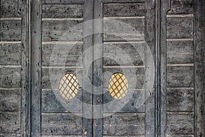 Old peeling wooden door