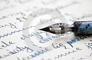 Old pen and letter