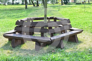 Old pentagonal bench