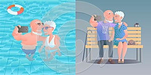 Old people vector illustration