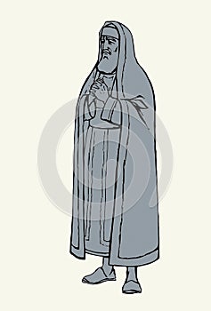 Old Pharisee Priest. Vector drawing