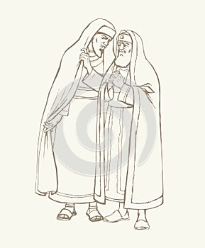 Old Pharisee Priest. Vector drawing