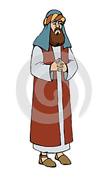 Old Pharisee Priest. Vector drawing