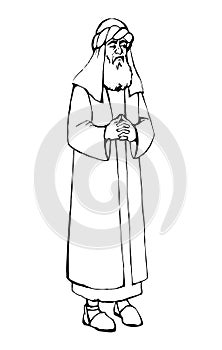 Old Pharisee Priest. Vector drawing