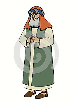 Old Pharisee Priest. Vector drawing