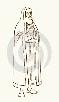 Old Pharisee Priest. Vector drawing