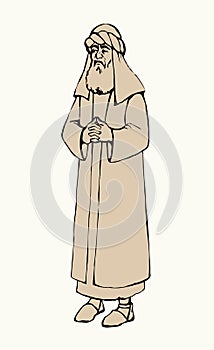 Old Pharisee Priest. Vector drawing