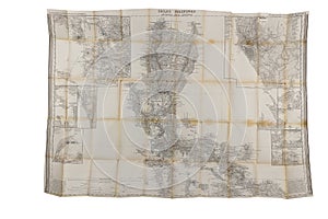 Old Philippine map isolated on a white background photo