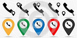 Old phone handset icon in location set. Simple glyph, flat illustration element of technology theme icons