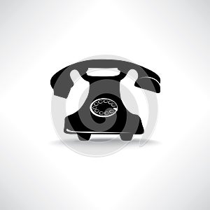 Old phone icon. Retro phone symbol.