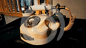 Old phone retro on the table