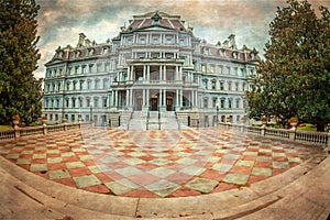 Old photo with Dwight D. Eisenhower executive office building, Washington DC photo