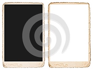 Old photo frame with edges. Mockup for your pictures