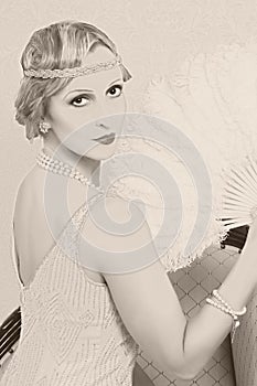 Old photo twenties style woman