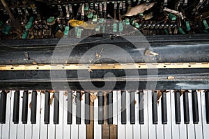 Old piano keyboard