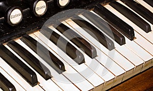 Old piano keys
