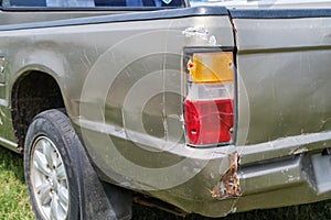 Old pickup car broken tail light