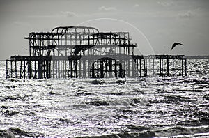 The old pier in Brighton, England.