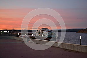 The old pier on the Kama River. Naberezhnye Chelny. Russia.