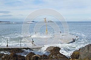 Old pier at North berwick and Forth estuary