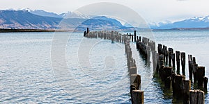 Old pier at puerto natales