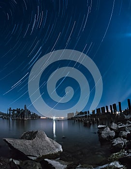 Old pier star trails