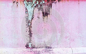 Old pink concrete wall texture with stains for the background. High resolution, retouched, old concrete walls with pastel colors.