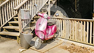 Old pink scooter