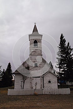 Old Pioneer church in Williston North Dakota photo
