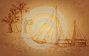 Old pirate ship