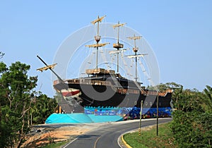 Old Pirate Ship in Roatan photo