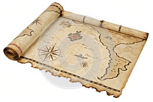 Old pirates map scroll isolated (duplicate of 801