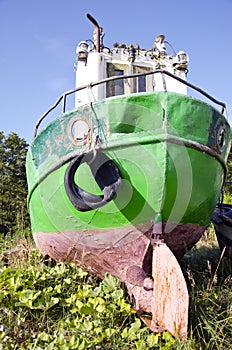 Old piscatorial boat on the coast