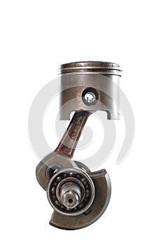 Old piston and connecting rod