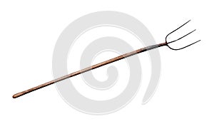 Old pitchfork isolated over white photo