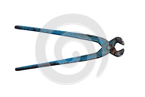 Old pliers isolated on white background. With clipping path