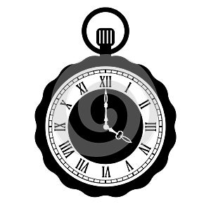 Old pocket clock vector icon