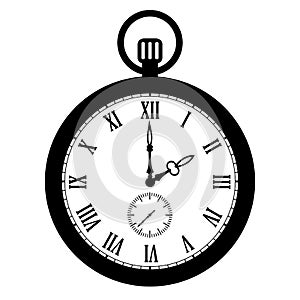 Old pocket watch vector icon