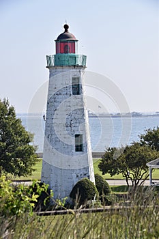 Old Point Comfort Lighthouse, Fort Monroe. 1803. Hampton VA, USA, October 4, 2019.
