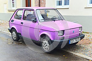 Old Polish car Polski Fiat 126p parked