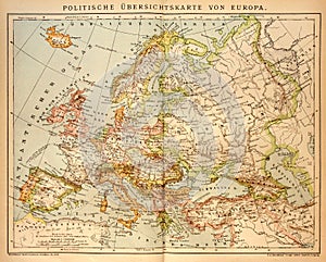Old political Map of Europe